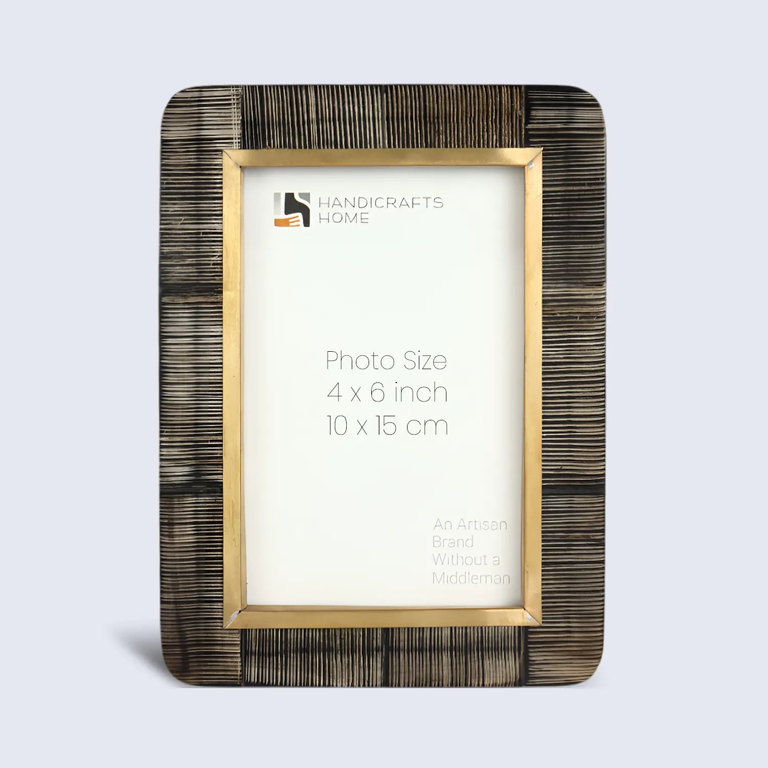 Horn Inlay Shagrin Picture Photo Frames Brown - Rounded Corners, 4x6 5x7 - Concordia Style Boutique