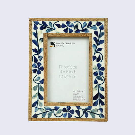 Alhambra Collection 4x6 Bone & Resin Inlay Picture Frame - Concordia Style Boutique