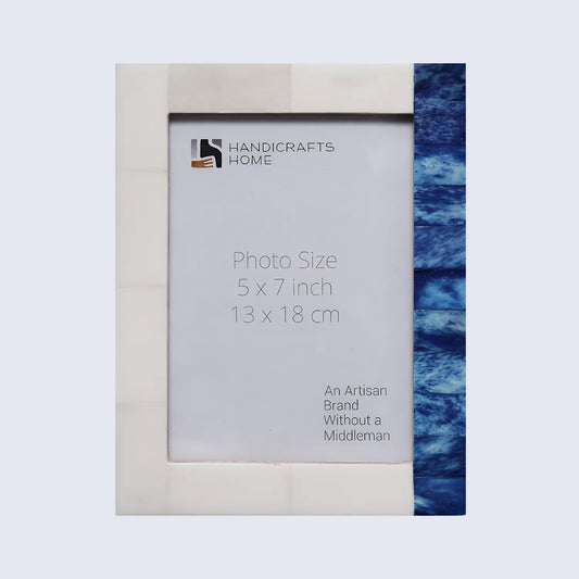 Plain White & Blue Bone Inlay Picture Frame - 4x6 & 5x7 - Concordia Style Boutique