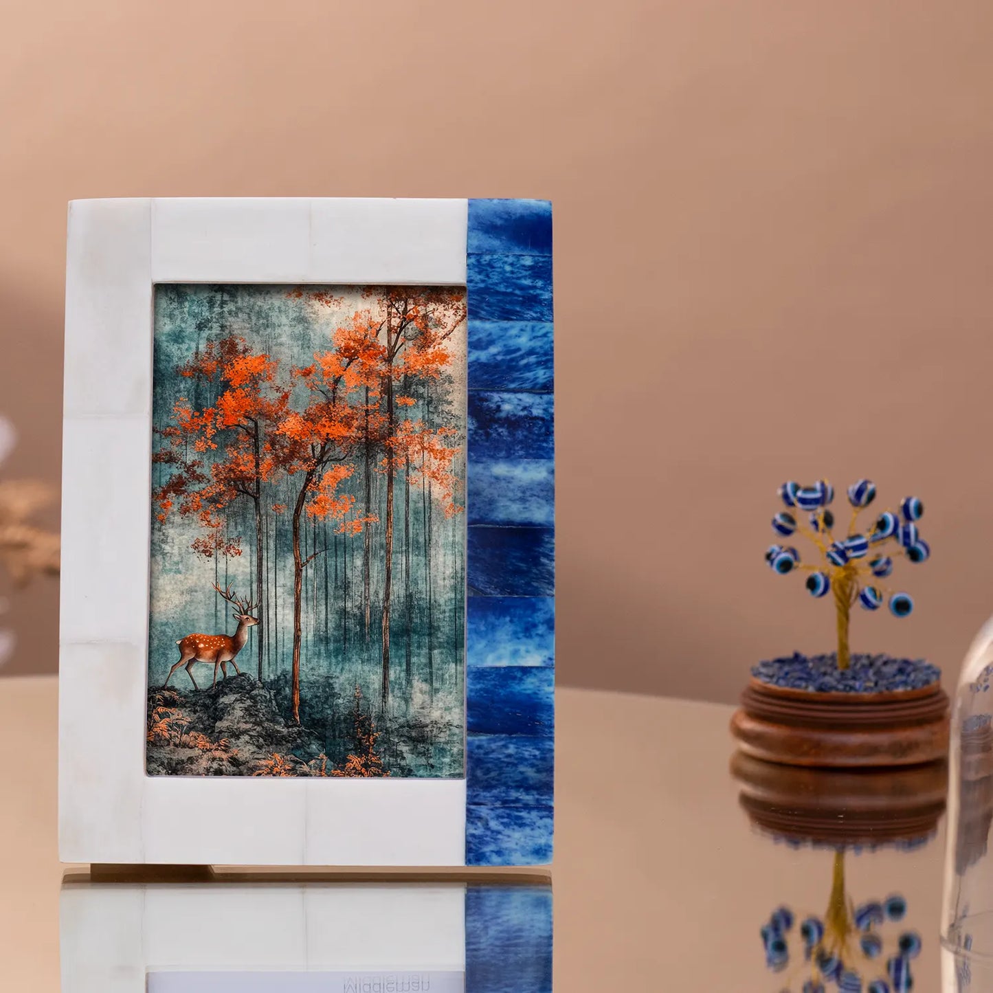 Plain White & Blue Bone Inlay Picture Frame - 4x6 & 5x7 - Concordia Style Boutique