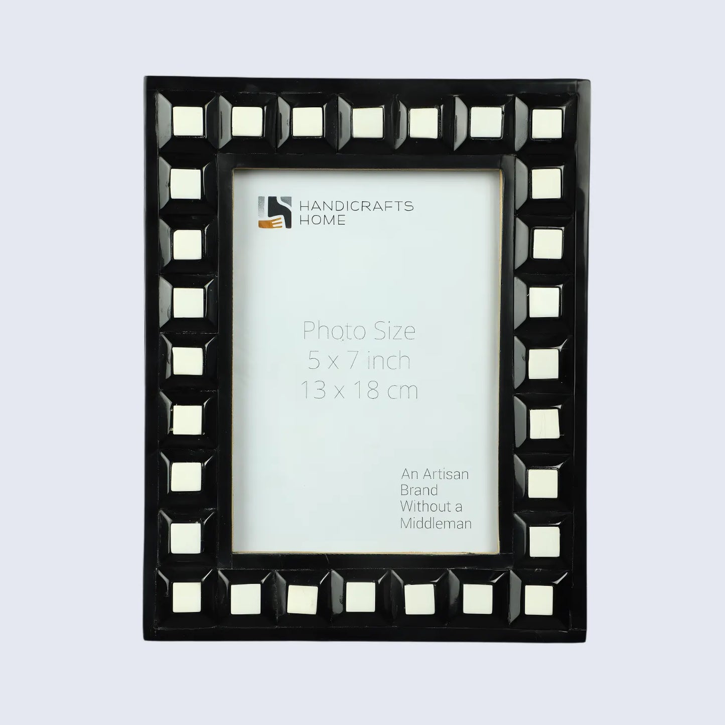 Black & White Square Resin Inlay Photo Frame – 5x7 - Concordia Style Boutique