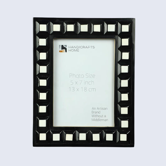 Black & White Square Resin Inlay Photo Frame – 5x7 - Concordia Style Boutique