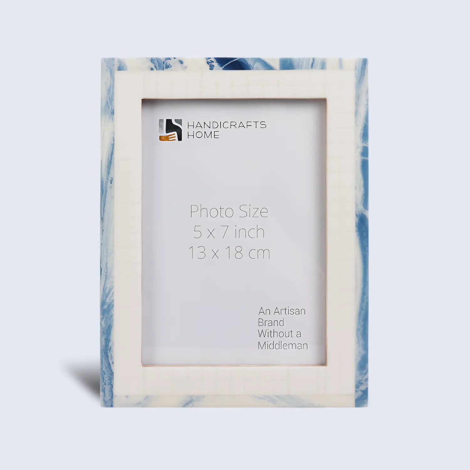 Resin Inlay Marbled pattern White & Blue Picture Frame - Concordia Style Boutique
