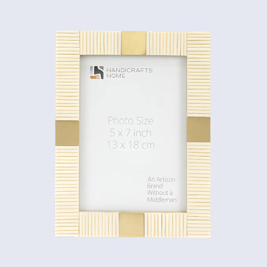 Resin Inlay White & Gold Picture Frame For Desk & Wall-3 Sizes - Concordia Style Boutique