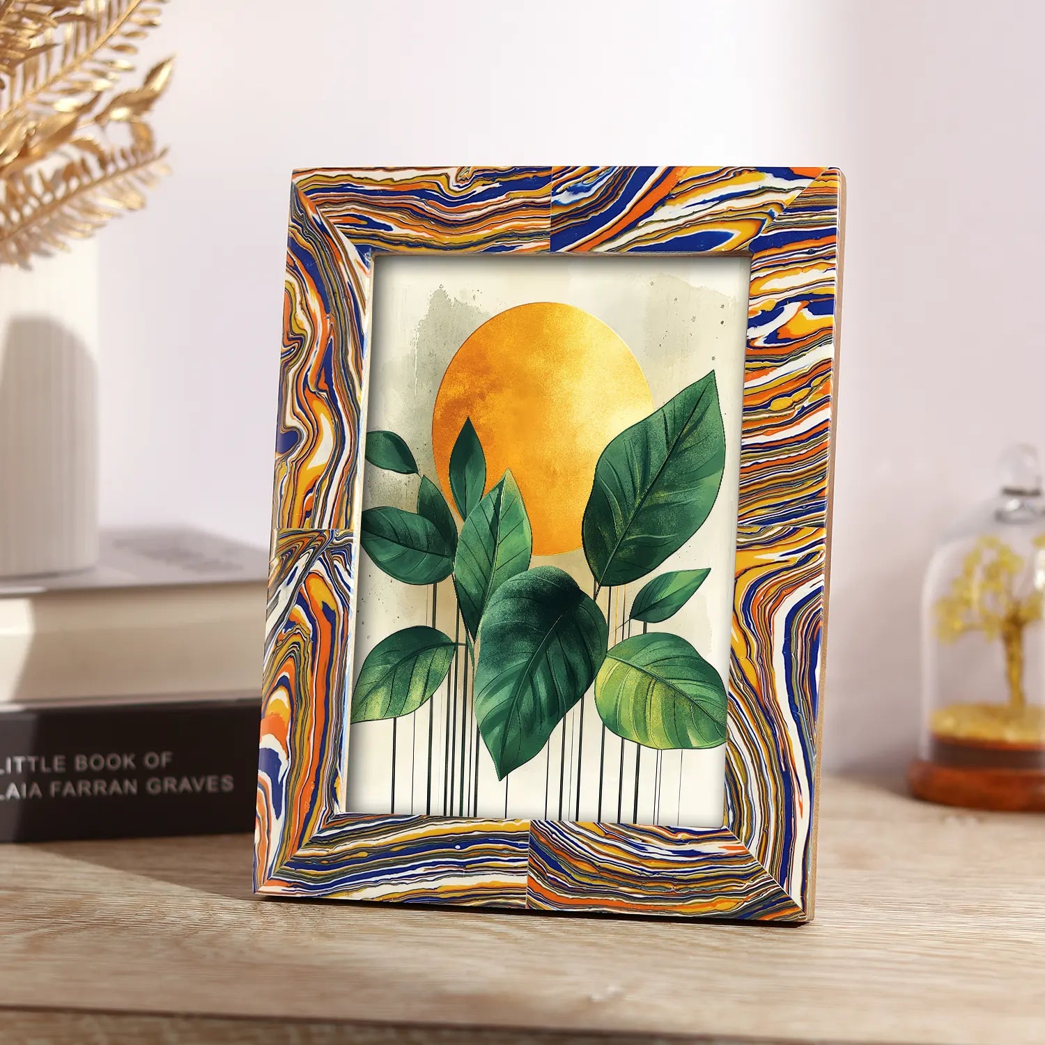 Colorful Paint Splatter Pattern 5x7 Resin Inlay Picture Frame - Concordia Style Boutique