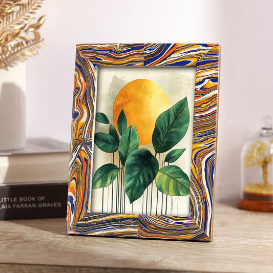 Colorful Paint Splatter Pattern 5x7 Resin Inlay Picture Frame - Concordia Style Boutique