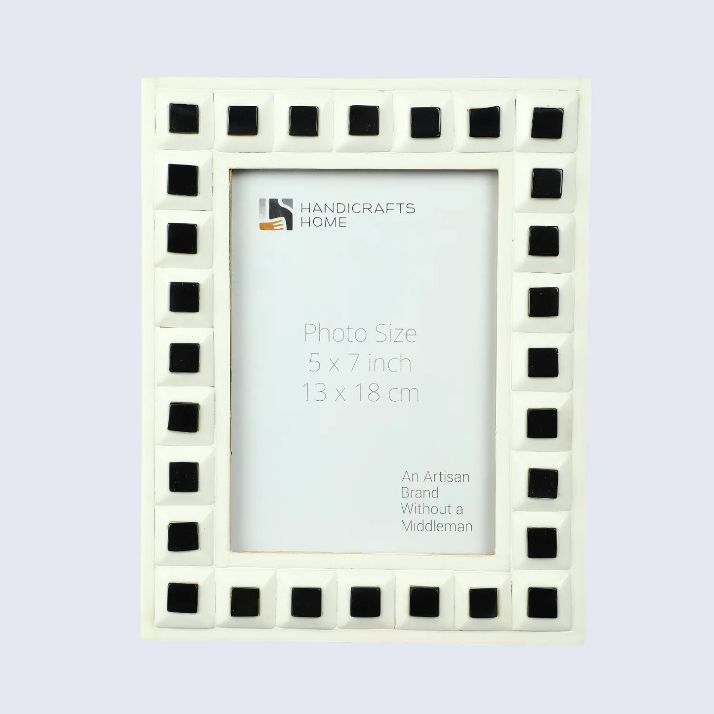 Black & White Square Resin Inlay Photo Frame – 5x7 - Concordia Style Boutique