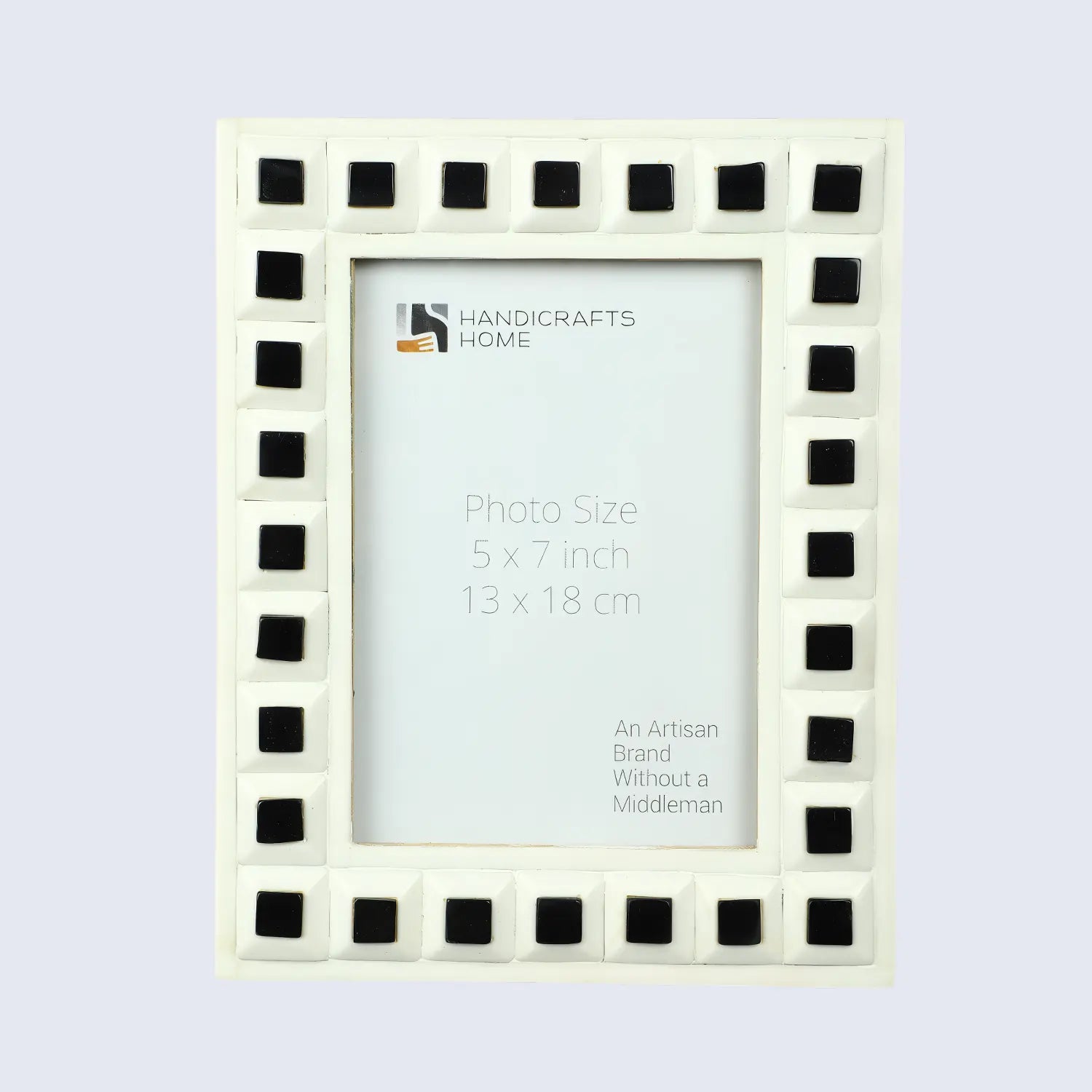 Black & White Square Resin Inlay Photo Frame – 5x7 - Concordia Style Boutique