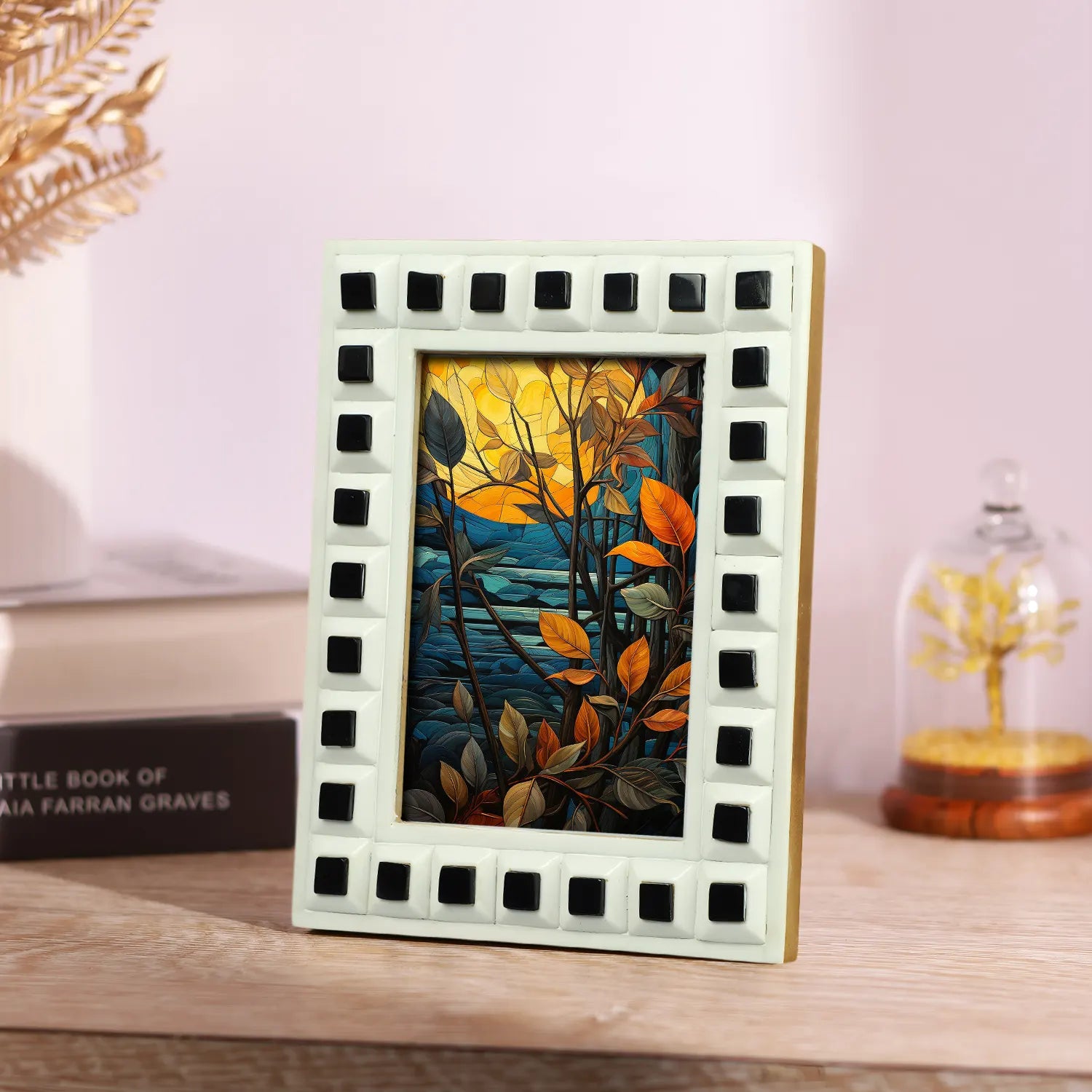 Black & White Square Resin Inlay Photo Frame – 5x7 - Concordia Style Boutique