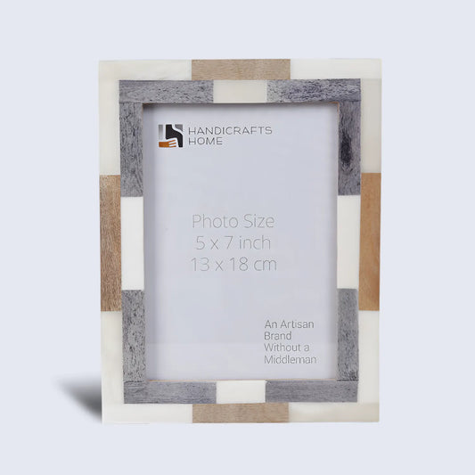 Wood & Bone Inlay Woodstrip Tile Picture Photo Frame in 4x6, 5x7 - Concordia Style Boutique