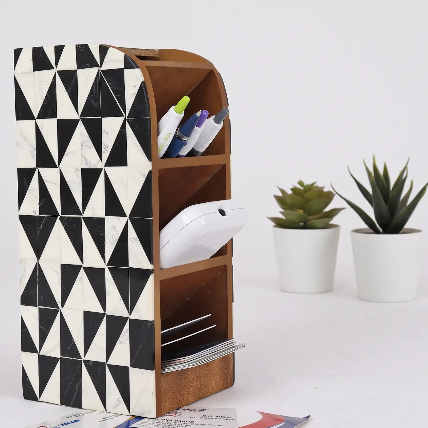Decorative Desk Organizer Incline Black & White - Concordia Style Boutique
