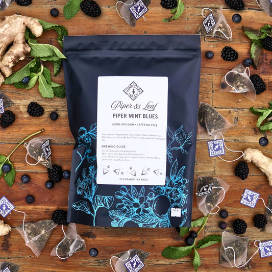 Piper Mint Blues Bulk Sachets - 70ct Tea Bags
