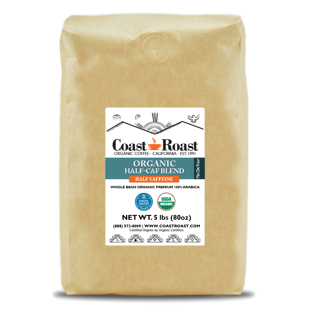 Organic Swiss Water Half-Caf Blend Whole Bean Coffee - Concordia Style Boutique