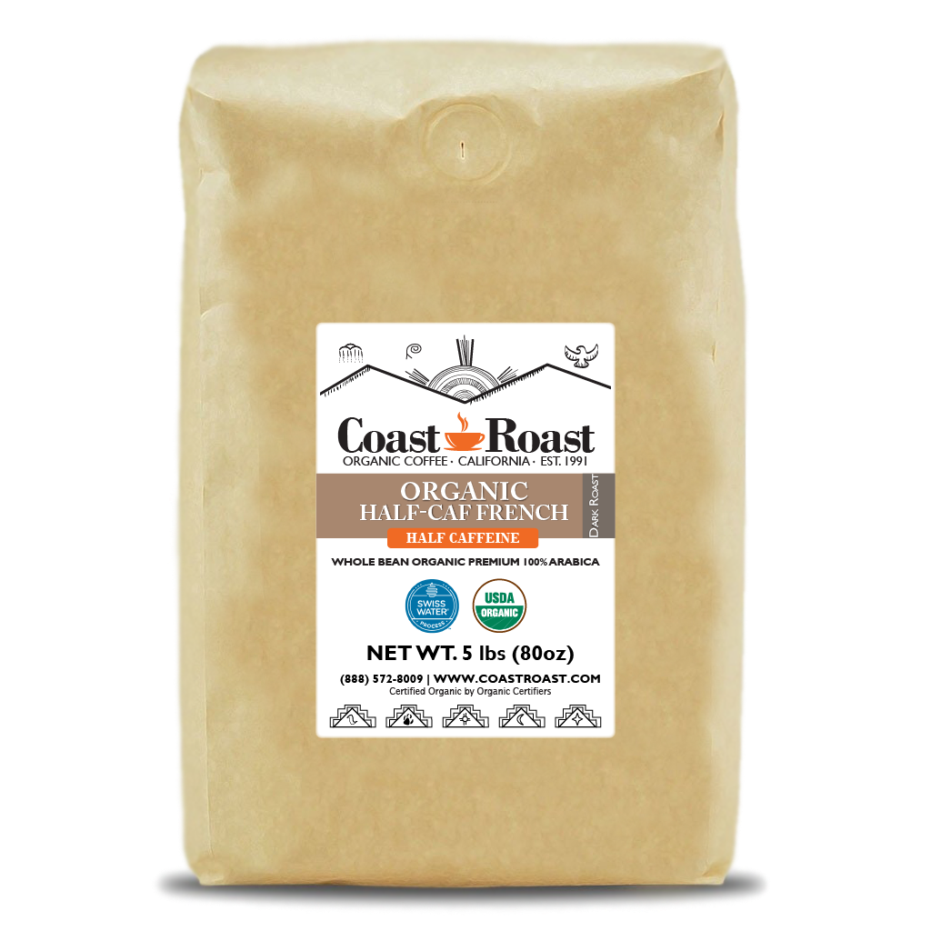 Organic Swiss Water Half-Caf French Whole Bean Coffee - Concordia Style Boutique