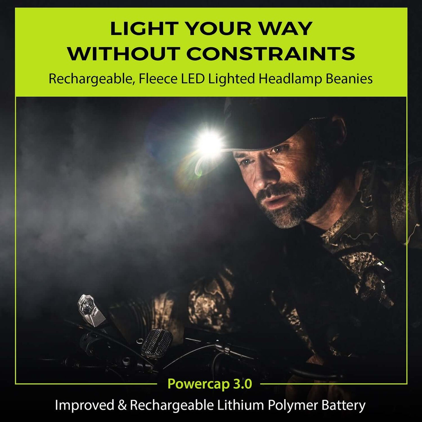 POWERCAP 3.0 Rechargeable LED Lighted Headlamp Hats and IPX4 Rating - One Size - Concordia Style Boutique