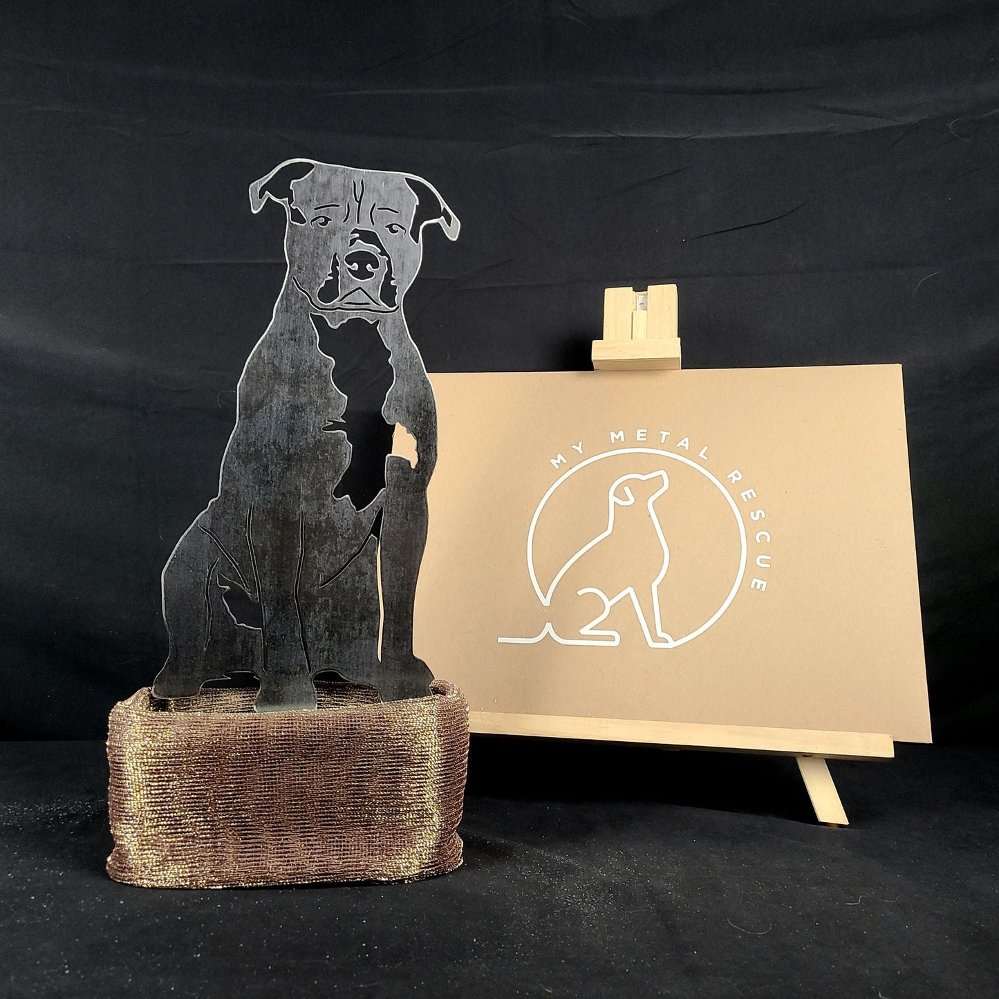 American Staffordshire Terrier Metal Art – Handcrafted Dog Décor