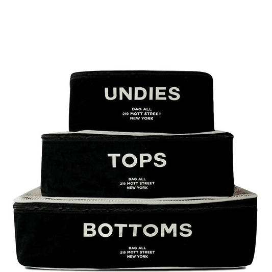 Cotton Packing Cubes, Print, 3-pack Black - Concordia Style Boutique
