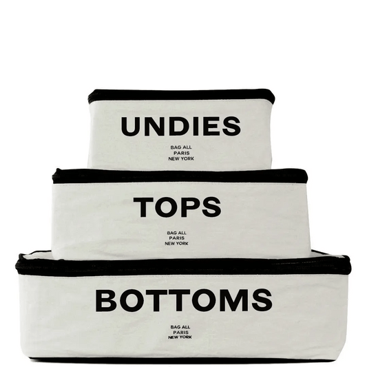 Cotton Packing Cubes, Print, 3-pack Cream - Concordia Style Boutique