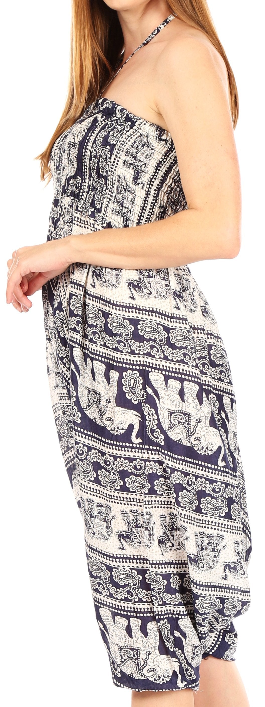 Sakkas Valdis Women's Boho Harem Loose Baggy Jumpsuit Pants Elephant Smock Elastic - Concordia Style Boutique