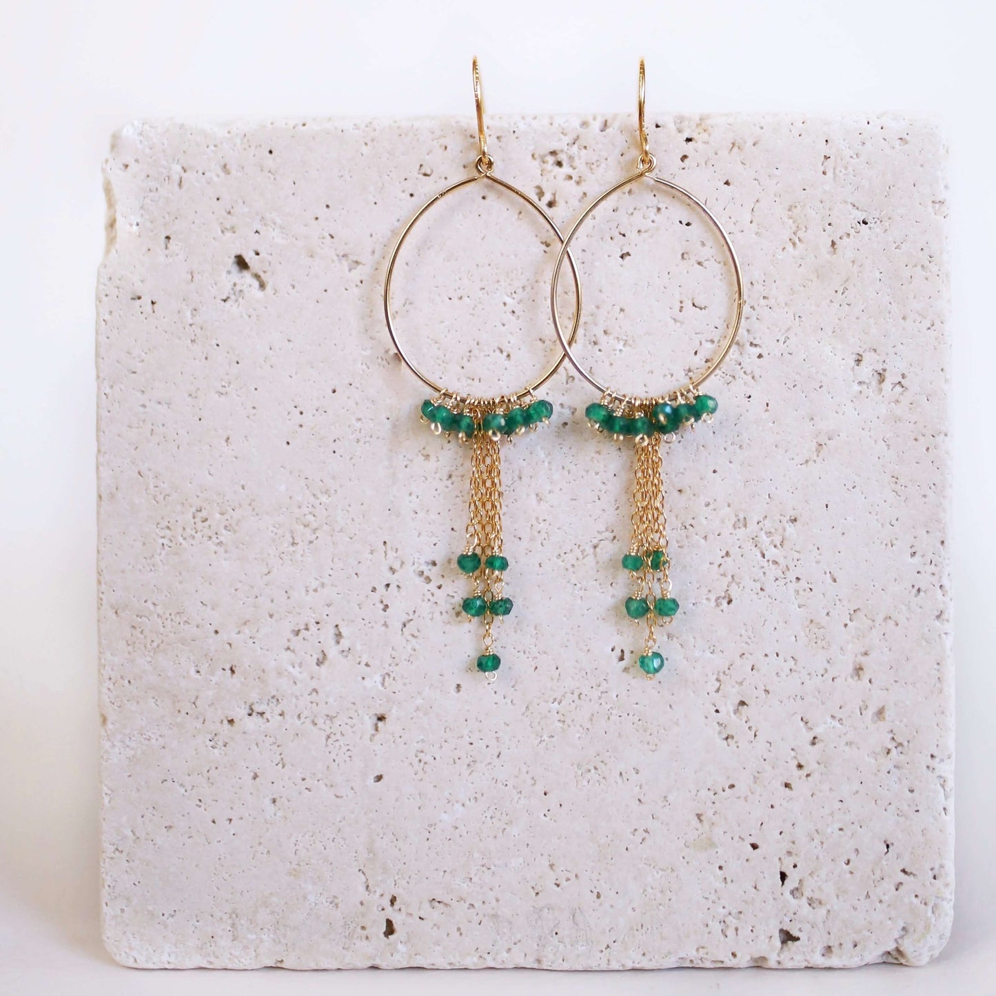 Aquamarine Mini Swing Hoop Earrings
