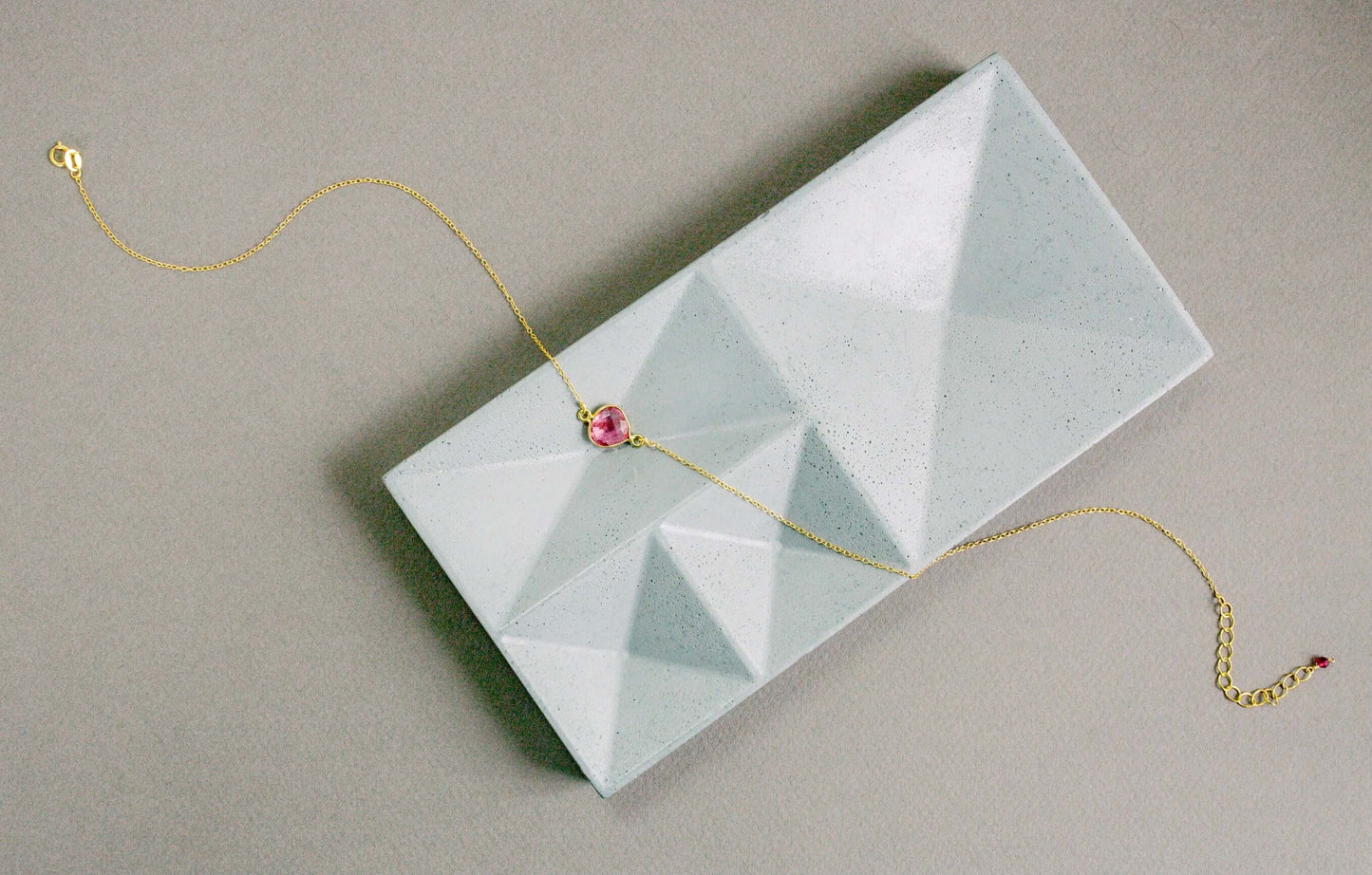 Pink Tourmaline Quartz Minimalist Ballet Necklace