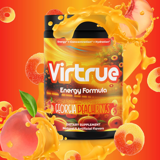 Georgia Peach Rings Pre-Workout Energy Powder + Focus Boost & Hydration | Sugar Free - Concordia Style Boutique