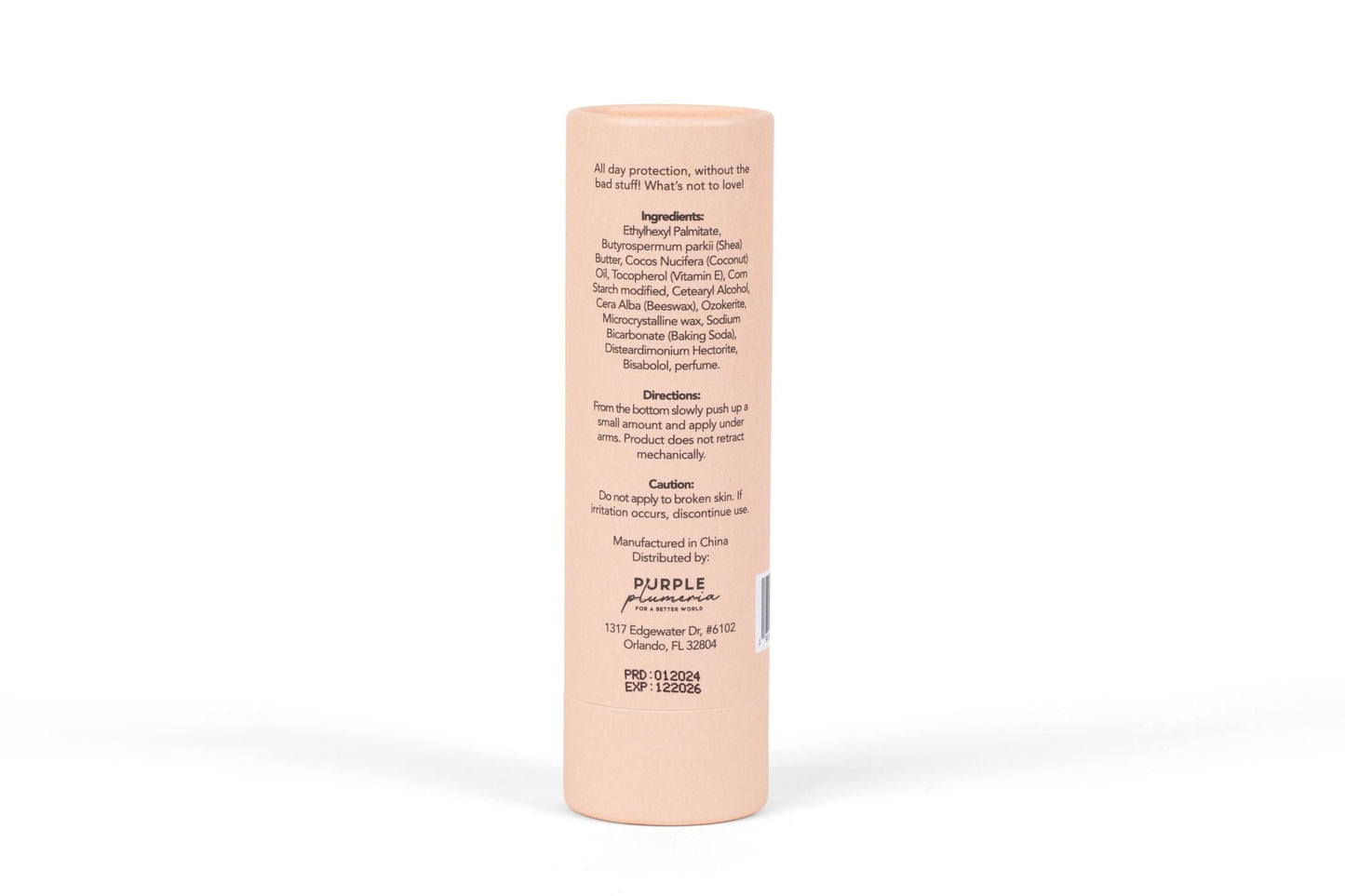 Plastic-Free Deodorant – Aluminum & Paraben-Free – Jasmine, Citrus & Peach Berry Scents