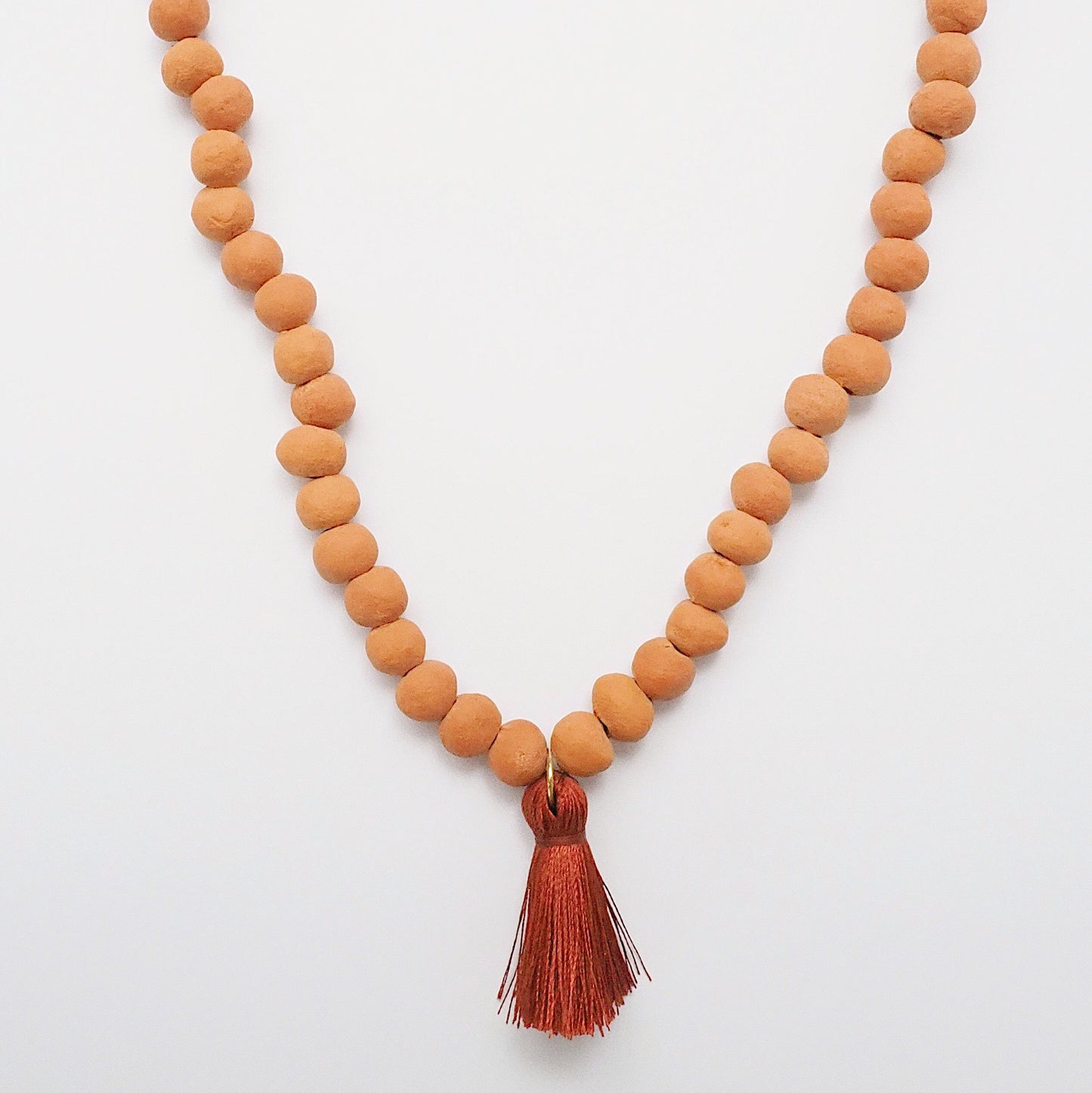Terra Cotta Tassel Necklace
