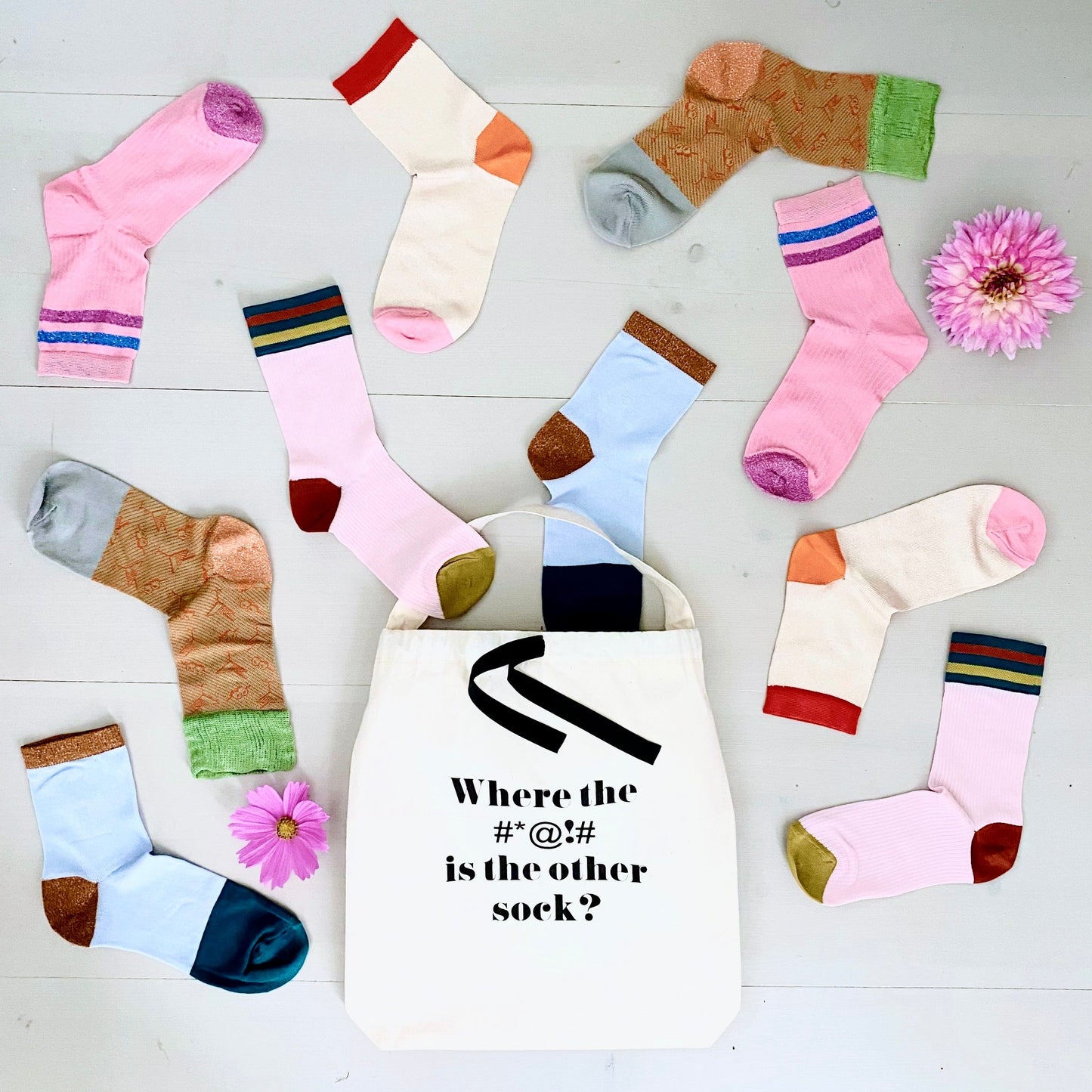 Where #*@!# Sock Bag, Cream - Concordia Style Boutique