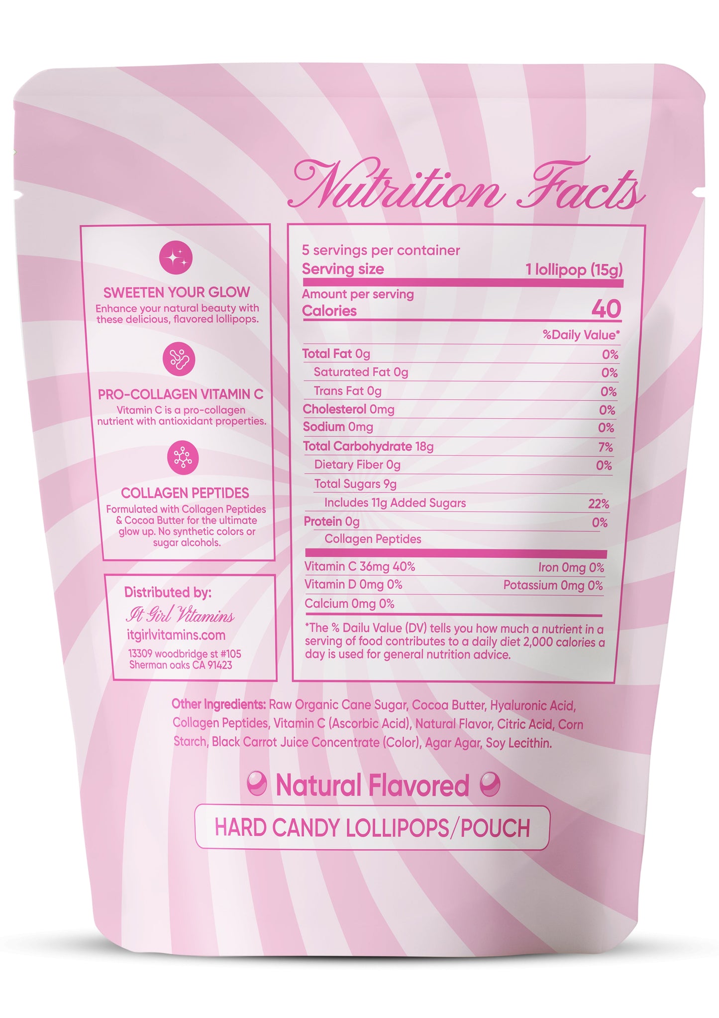 It Girl Beauty Lollipops - Collagen Peptides & Vitamin C Healthy Candy for Skin, Hair, Nails