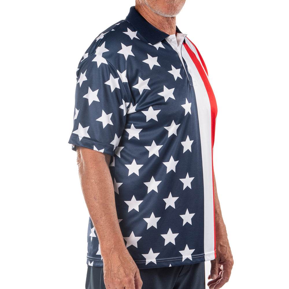 Men's Performance Golf American Flag Shirt - Concordia Style Boutique
