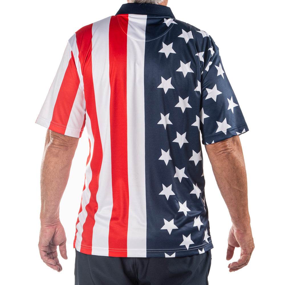 Men's Performance Golf American Flag Shirt - Concordia Style Boutique