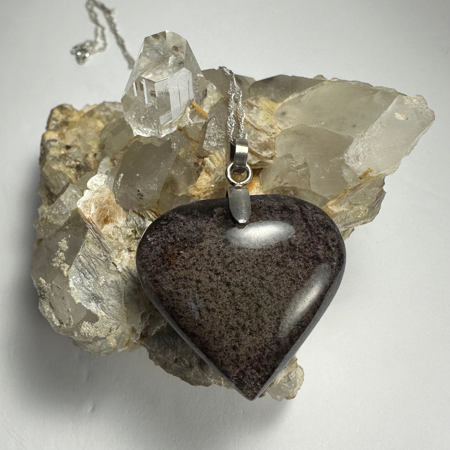 Lodalite included Quartz Heart Pendant