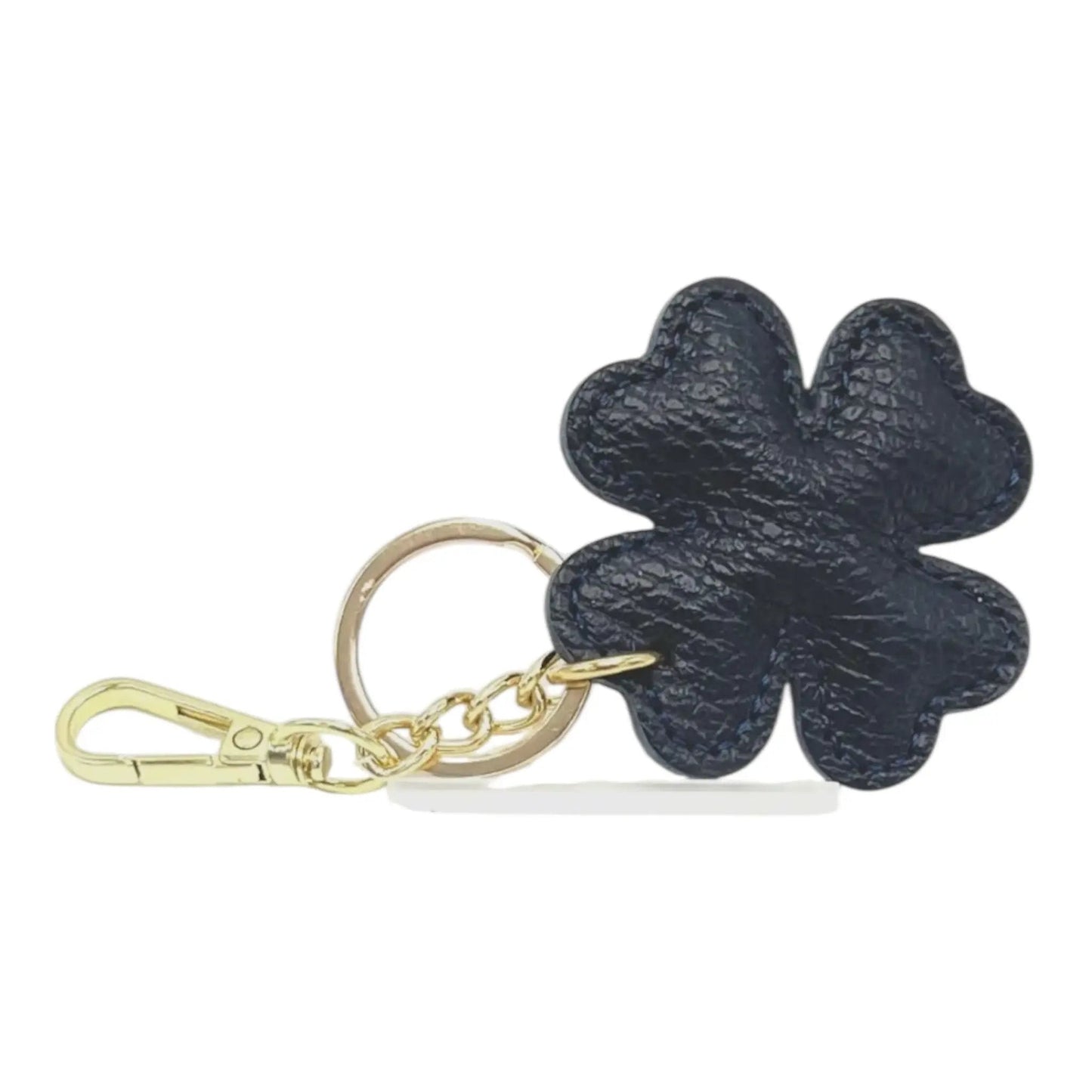 LEATHER CLOVER HANDBAG CHARM