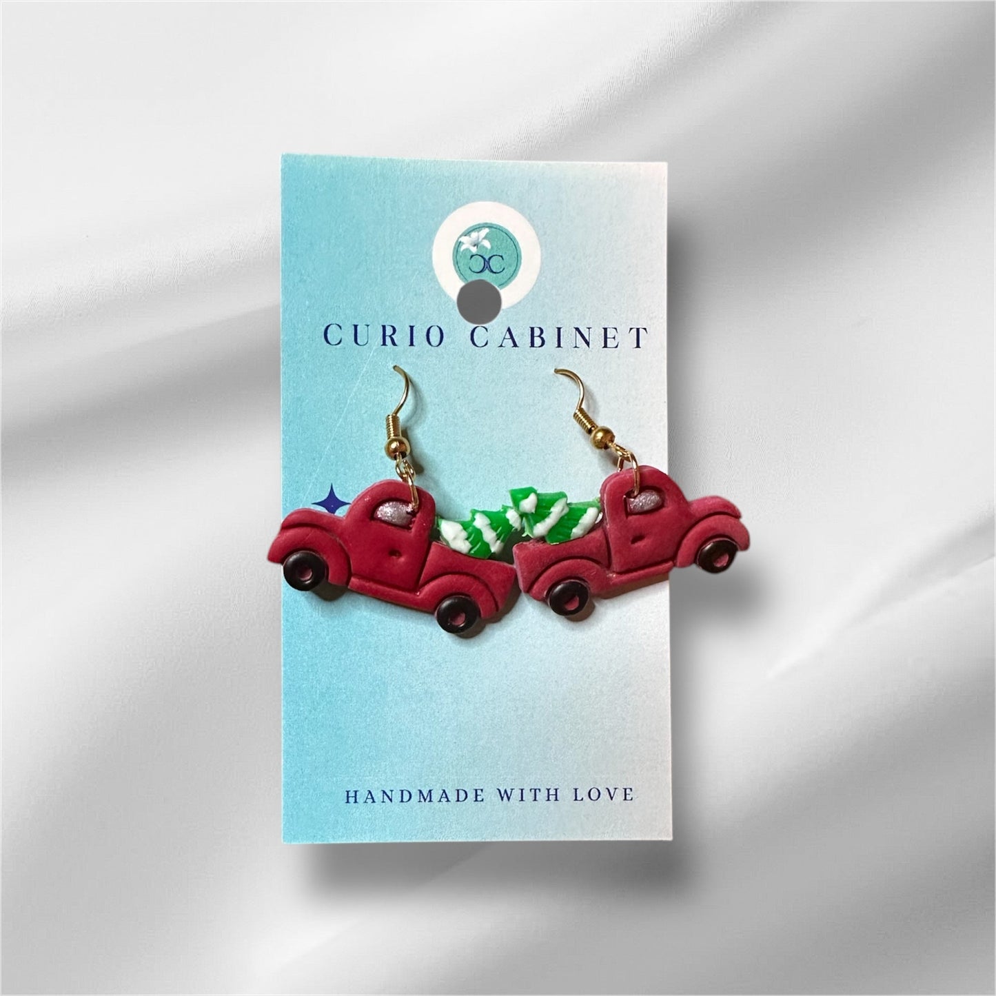 Christmas Tree Trucks - Polymer Clay Earrings