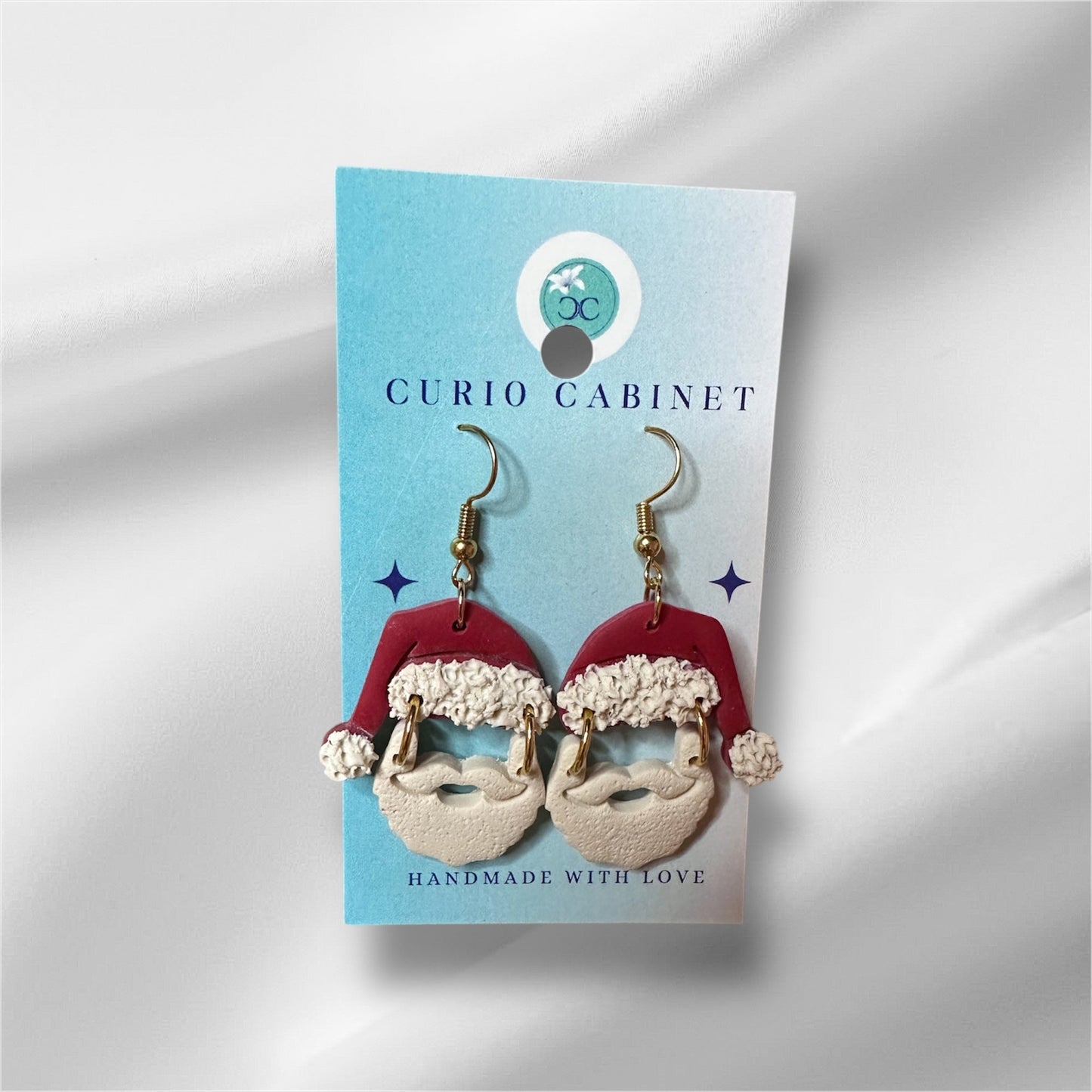 Bearded Santas - Polymer Clay Earrings