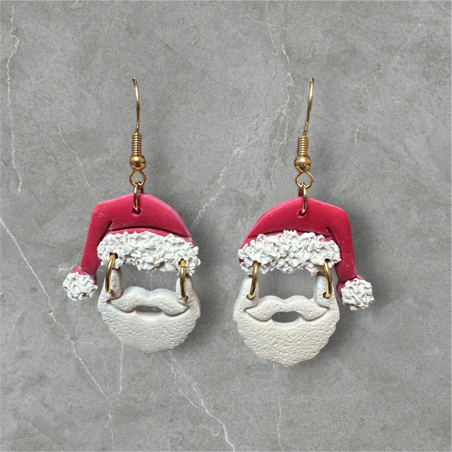 Bearded Santas - Polymer Clay Earrings