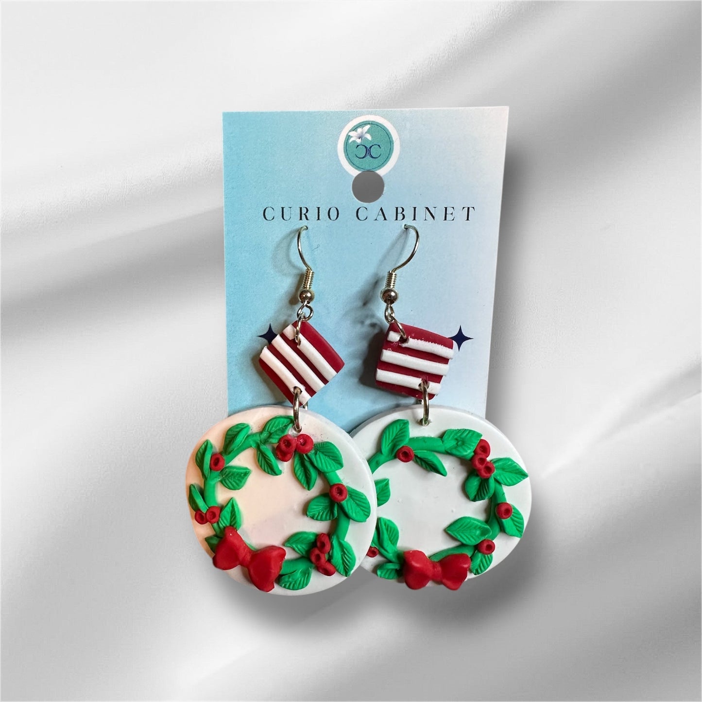Christmas Wreaths - Polymer Clay Earrings