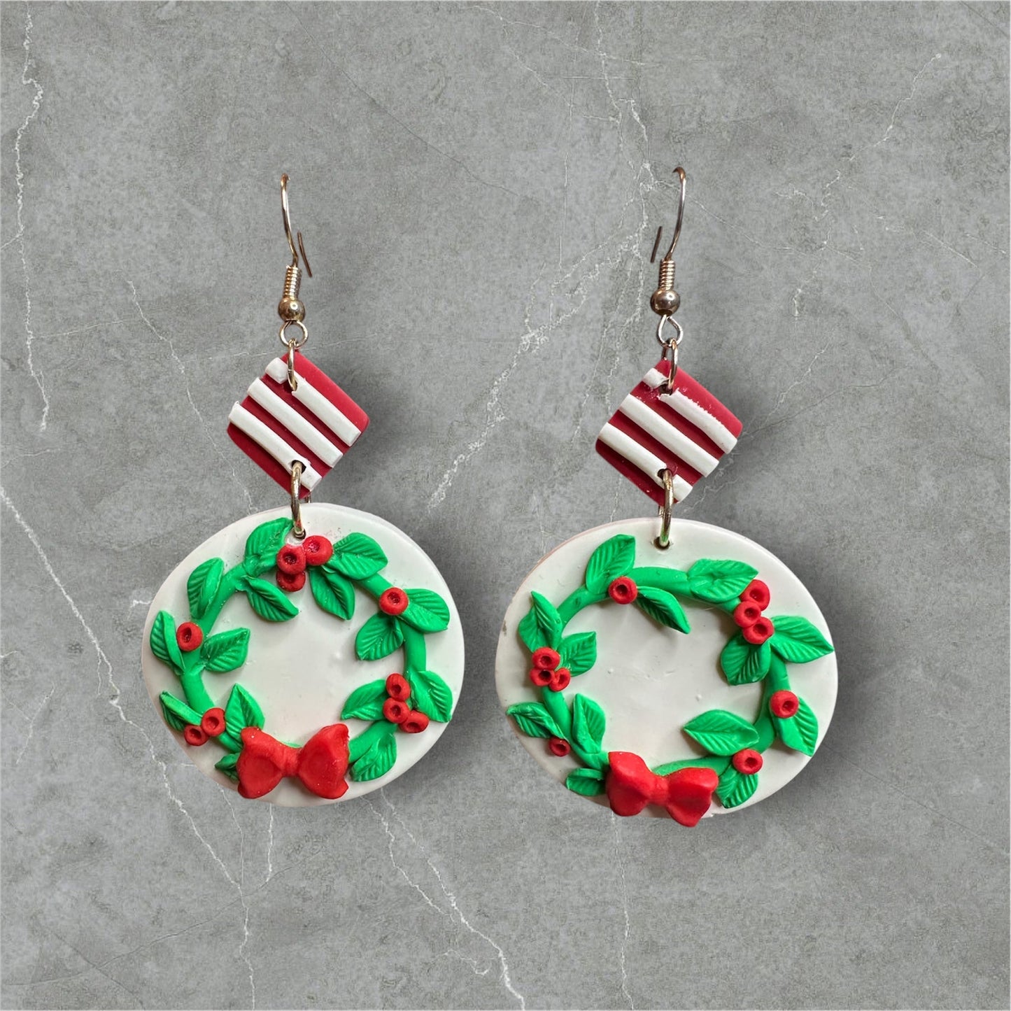 Christmas Wreaths - Polymer Clay Earrings