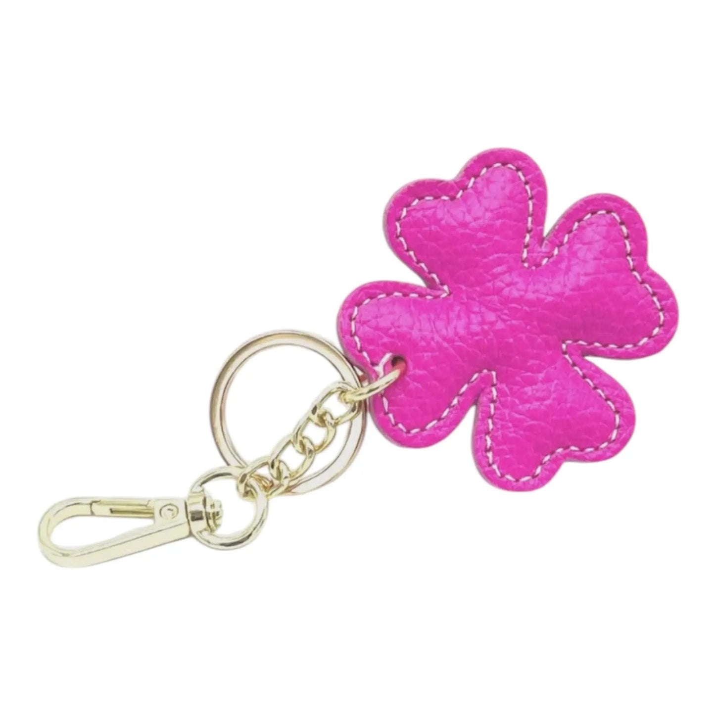 LEATHER CLOVER HANDBAG CHARM