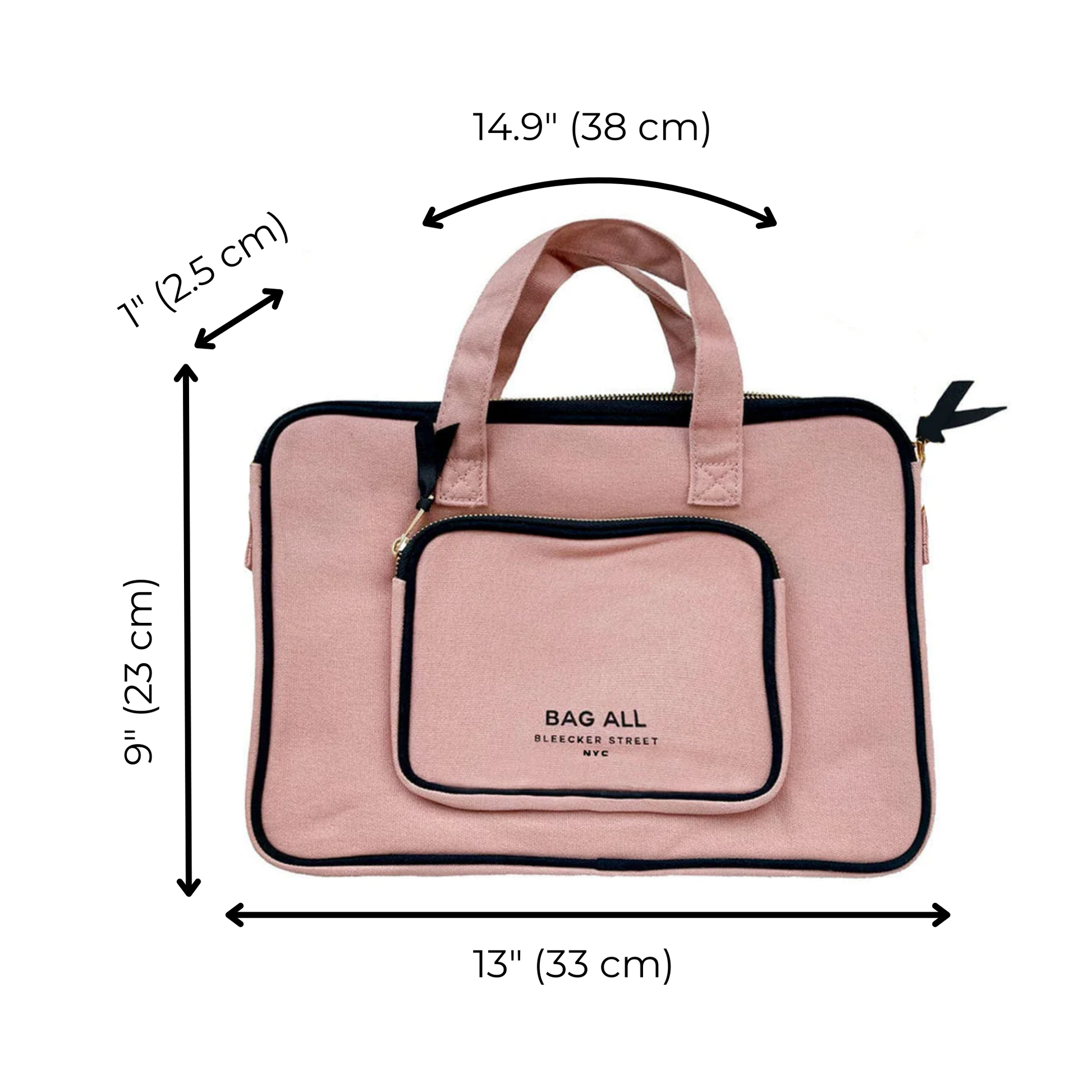 Laptop Case 13", Handle & Charger Pocket, Pink/Blush - Premium 5620 - Luggage & Bags > Luggage Accessories > Packing Organizers from Bag-all - Just $42! Shop now at Concordia Style Boutique