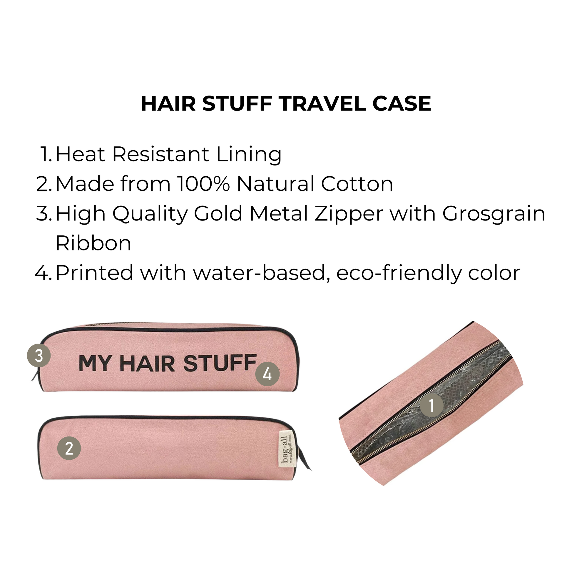 Hair Stuff Travel Case, Pink/Blush - Concordia Style Boutique
