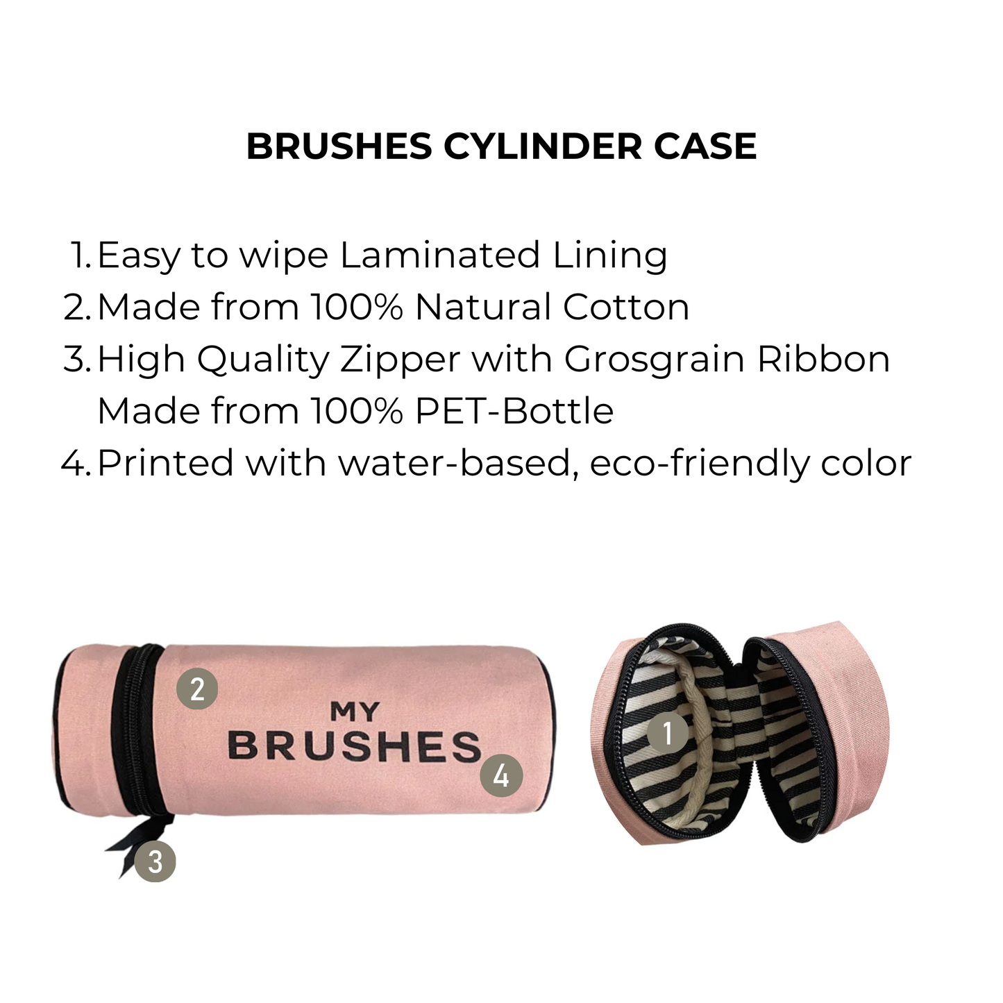Brushes, Cylinder Case, Pink/Blush - Concordia Style Boutique