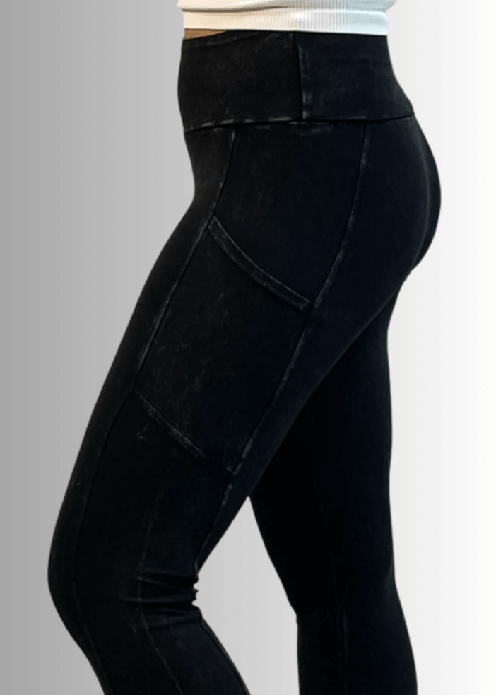 A Perfect Fit Cotton Bootcut Pocket Pants in Black Denim - Concordia Style Boutique
