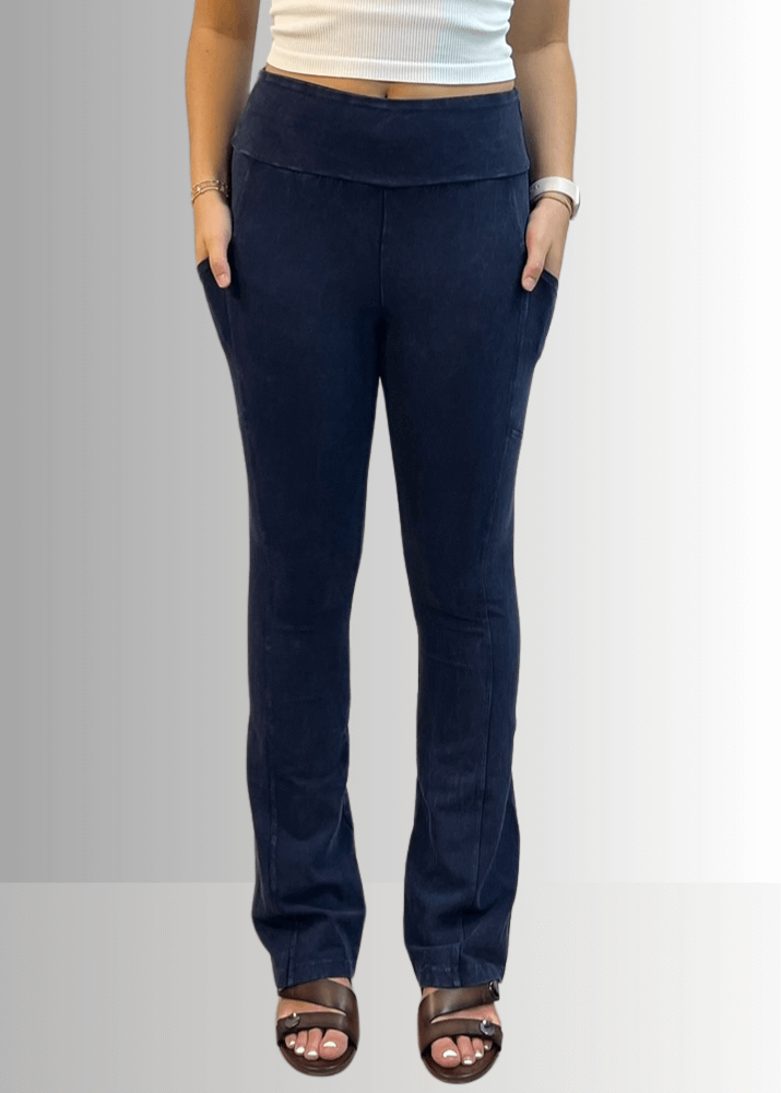 A Perfect Fit Cotton Bootcut Pocket Pants in Solid Black - Concordia Style Boutique