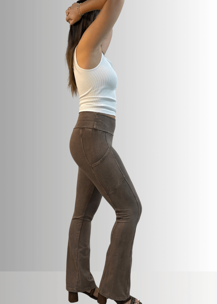 A Perfect Fit Cotton Bootcut Pocket Pants in Black Denim - Concordia Style Boutique