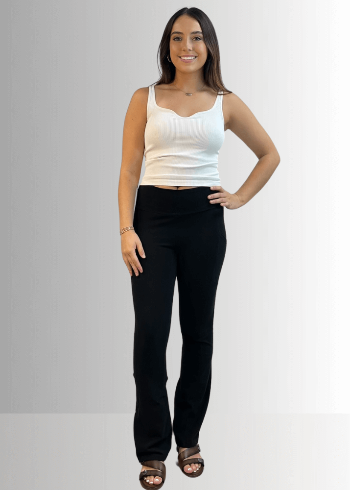 A Perfect Fit Cotton Bootcut Pocket Pants in Dark Denim - Concordia Style Boutique
