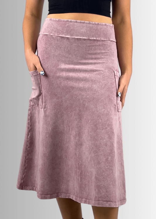 Alyssa Very Versatile Cotton Skirt Pink Denim - Concordia Style Boutique