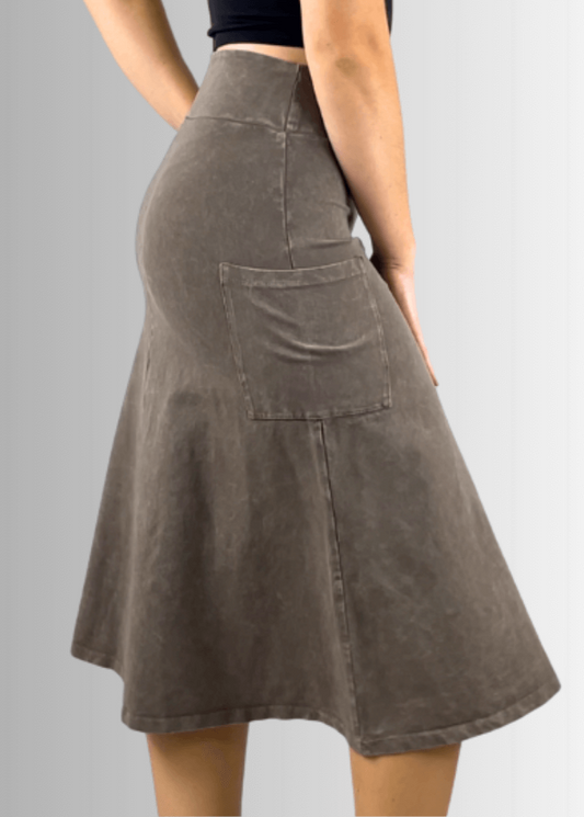 Alyssa Very Versatile Cotton Skirt Desert Taupe - Concordia Style Boutique