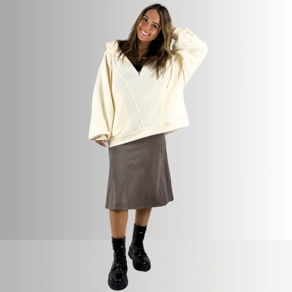 Alyssa Very Versatile Cotton Skirt Desert Taupe - Concordia Style Boutique